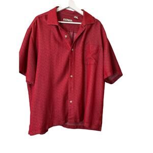 Batik Bay Men’s XL Red Short Sleeve Casual Button-Down Shirt Summer Golf Casual
